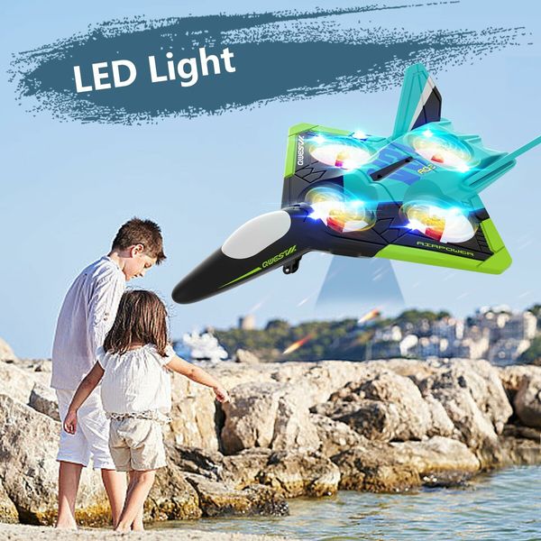 Remote Control RC Plane 2.4Ghz Foam Airplanes Helicopter Quadcopter for Kids Toys,Spinning Drone,Gravity Sensing,Stunt Roll,Cool Light,Gifts for Kids