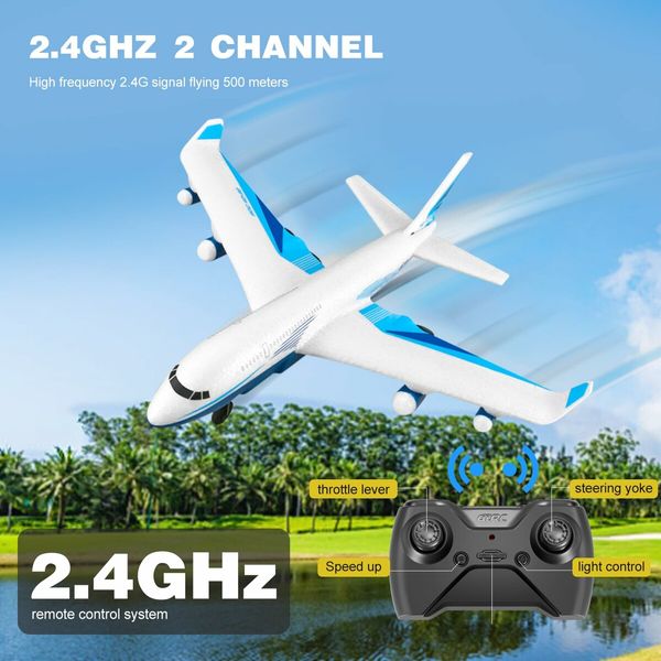 RC Plane,G2 Remote Control Jet Airplane,Ready to Fly Airplane with One Key Aerobatic,LED Light,4-Axis Fighter Jet,2.4Ghz Plane for Kids Boys Girls Beginner,2 Battery