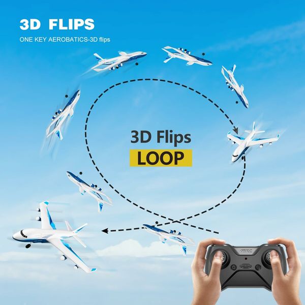 RC Plane,G2 Remote Control Jet Airplane,Ready to Fly Airplane with One Key Aerobatic,LED Light,4-Axis Fighter Jet,2.4Ghz Plane for Kids Boys Girls Beginner,2 Battery