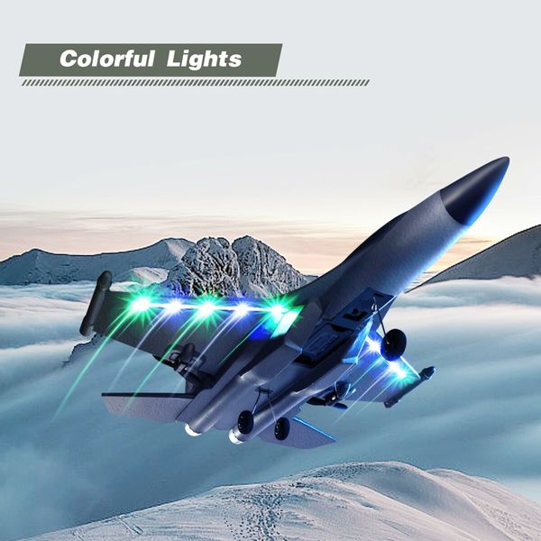 RC Plane 2.4GHz 4 Channel Remote Control Airplane Fighter Toys,Easy to Fly Chritsmas Gift for Beginners and Advanced Kids,6-axis Gyro and 2 Batteries