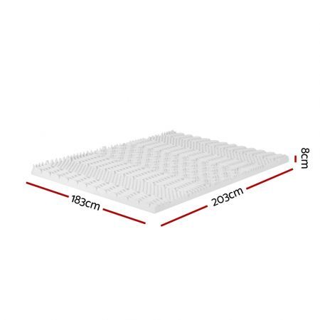 Giselle Bedding Memory Foam Mattress Topper 7-Zone Airflow Pad 8cm King White