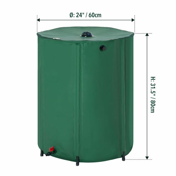 Rain Water Tank Barrel 225L Rainwater Collection System Collapsible Bucket Portable Storage Container Catcher Garden Watering Harvesting 59 Gallon