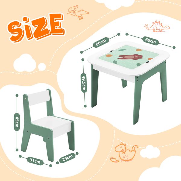 4 IN 1 Kids Table and Chairs Set Childrens Picnic Play Activity Centre Furniture Outdoor Indoor Study Craft Drawing Storage Desk with 2 Tabletops