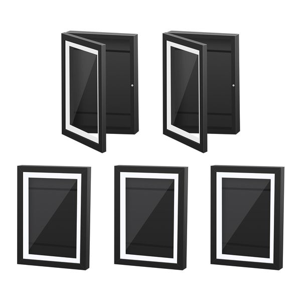 5 Pcs Art Frames Craft Display Kids Artwork Photo Storage Canvas Wooden Black Children A4 Hold 150 Pictures