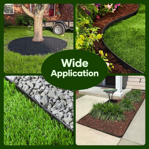 No Dig Garden Edging 3x10m Landscape Edge Fence Lawn Border Decor Flexible Plant Grass Barrier Paver Flower Bed Support Bender DIY Plastic