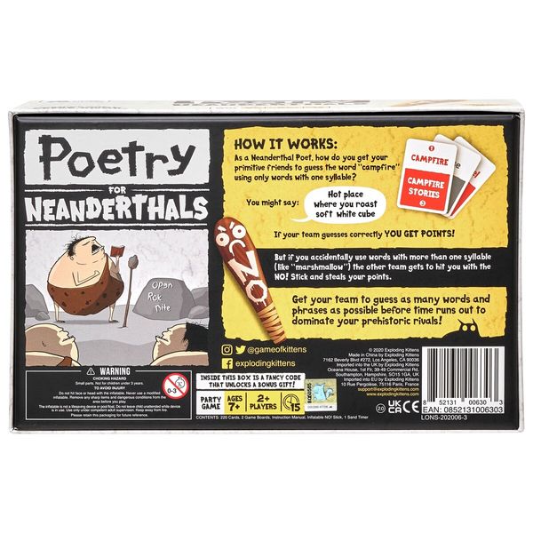 Poetry for Neanderthals by Exploding Kittens - Family Card Game for Adults, Teens & Kids