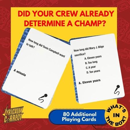 Lyrically Correct 90's Expansion Pack Music Trivia Card Game, Multi-Generational Family Gatherings, Adult Game Night and Fun Trivia