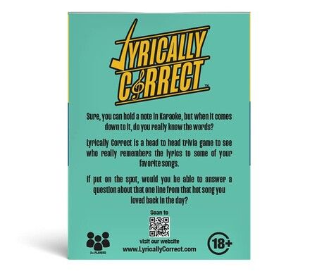 Lyrically Correct 90's Expansion Pack Music Trivia Card Game, Multi-Generational Family Gatherings, Adult Game Night and Fun Trivia