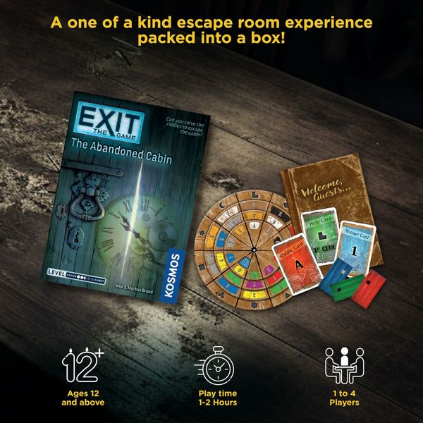 Exit:The Abandoned Cabin,Kennerspiel Des Jahres Winner,Family-Friendly, Card-Based at-Home Escape Room Experience for 1 to 4 Players, Ages 12+