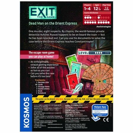 Exit:Dead Man on The Orient Express, The Game Family-Friendly, Card-Based at-Home Escape Room Experience for 1 to 4 Players, Ages 12+