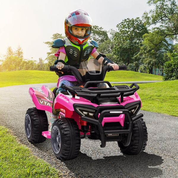 Kids Ride On Car ATV Model Toy Quad Bike Car Pink 4 Wheeler Motorised Rechargeable Battery MP3 USB LED Children