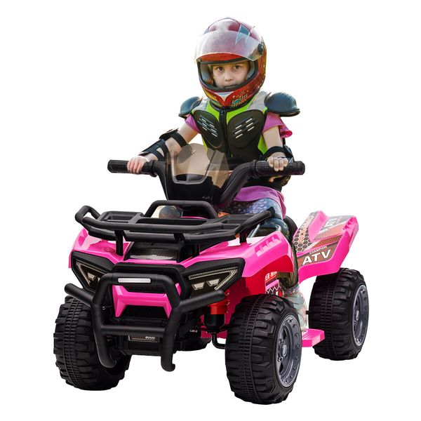 Kids Ride On Car ATV Model Toy Quad Bike Car Pink 4 Wheeler Motorised Rechargeable Battery MP3 USB LED Children