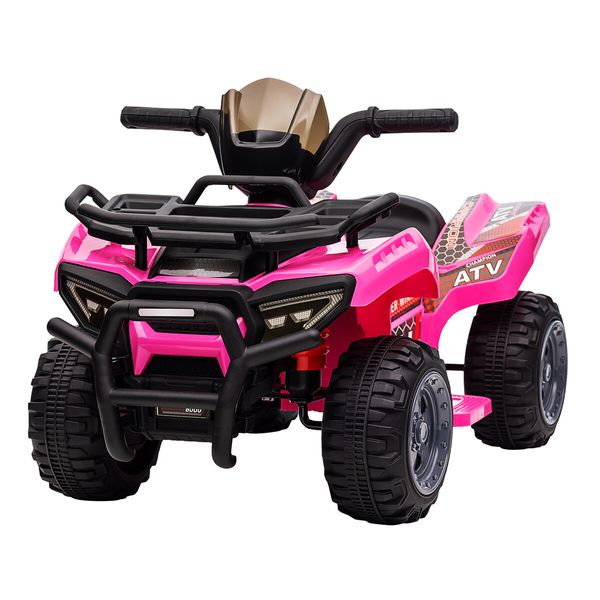 Kids Ride On Car ATV Model Toy Quad Bike Car Pink 4 Wheeler Motorised Rechargeable Battery MP3 USB LED Children