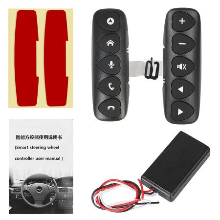 2Pcs Luminous DVD Navigation Car Steering Wheel Remote Control Wireless Controller Buttons Bluetooth-compatible Multifunction