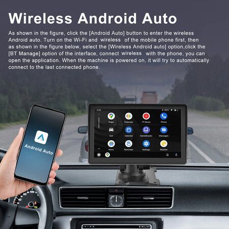 7 Inch Multimedia Player Touch Screen Wireless Carplay Ios Android Auto FM Radio Bluetooth-compatible Portable Car Stereo Mirrorlink