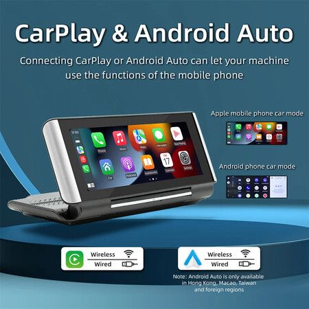 6.86 Inch Car Player MP5 Wireless CarPlay Android Car Phone Screen Portable BT/AUX/FM Transfer Touch Foldable