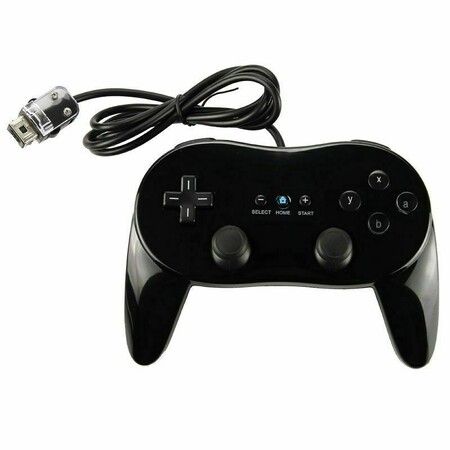 Game Controller compatible for Wii Classic Controller Pro - Black