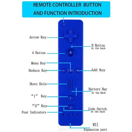 2 Packs Wireless Controller and Nunchuck for Wii and Wii U Console, Gamepad with Silicone Case and Wrist Strap (Blue)