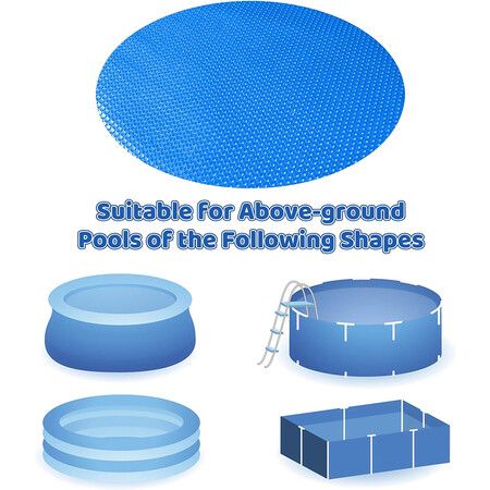 Solar Pool Covers 12 Feet Diameter Round Above Ground Bubble Pool Hot Tub Spa Thermal Solar Covers (12 Feet)