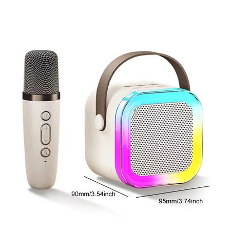 Karaoke 2 Speakers Portable Bluetooth  Wireless  Lightweight with RGB LED Light Girls Boys Birthday Gift