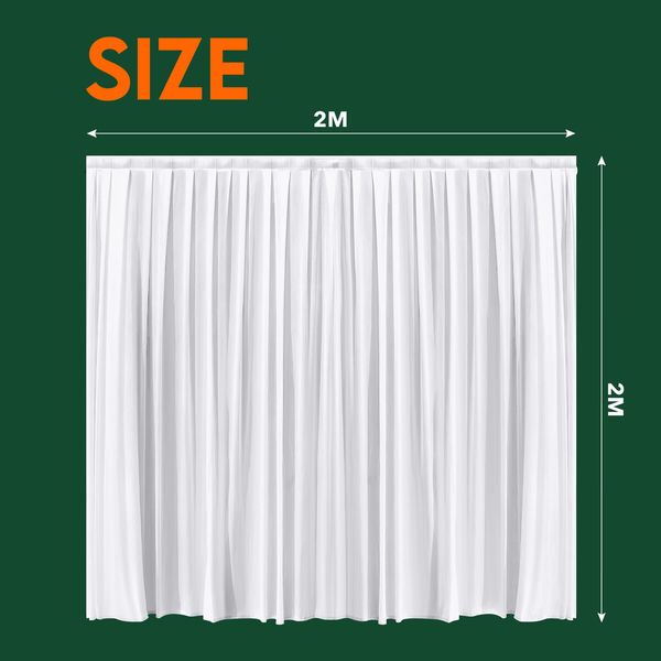 White Backdrop Curtain Silk Background Drape Wedding Party Birthday Graduation Decoration Stage Photography with Rod Pocket 2x2m