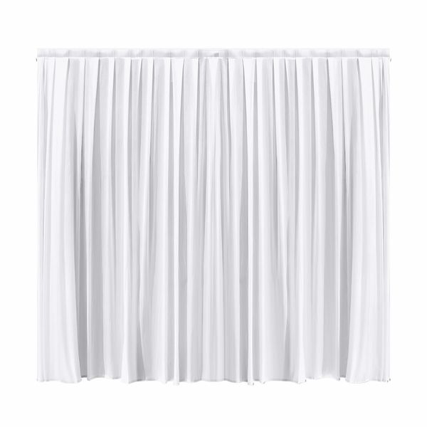 White Backdrop Curtain Silk Background Drape Wedding Party Birthday Graduation Decoration Stage Photography with Rod Pocket 2x2m