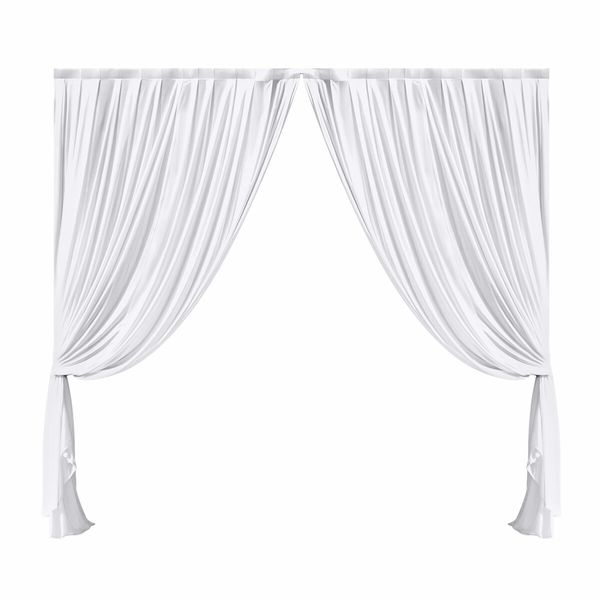 White Backdrop Curtain Silk Background Drape Wedding Party Birthday Graduation Decoration Stage Photography with Rod Pocket 2x2m