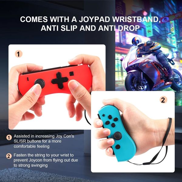 Wireless JoyCons for Nintendo Switch, JoyCons Controller, Left and Right, Bluetooth