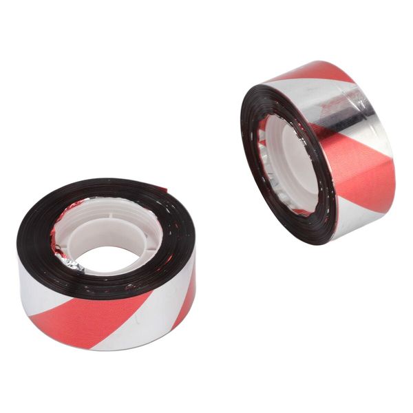 Bird Keep Away Ribbon, Reflective Bird Repellent Tape Weatherproof 2pcs DIY Cutting for Patios for Railings(Red Silver)