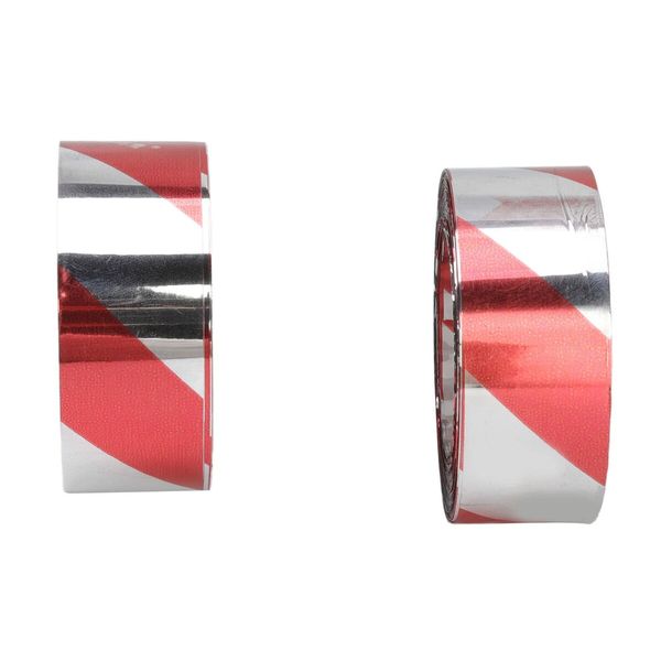 Bird Keep Away Ribbon, Reflective Bird Repellent Tape Weatherproof 2pcs DIY Cutting for Patios for Railings(Red Silver)