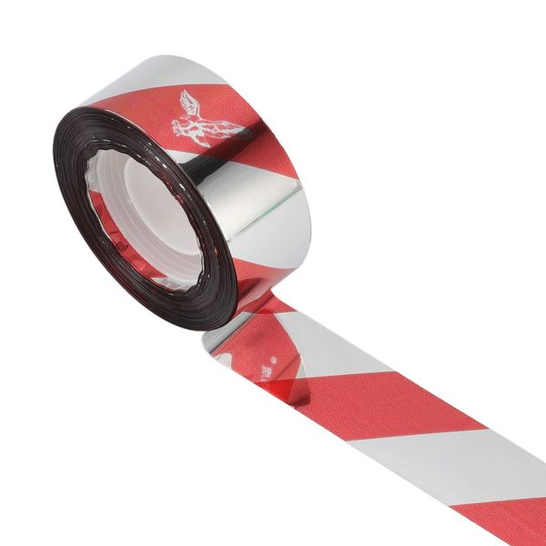 Bird Keep Away Ribbon, Reflective Bird Repellent Tape Weatherproof 2pcs DIY Cutting for Patios for Railings(Red Silver)