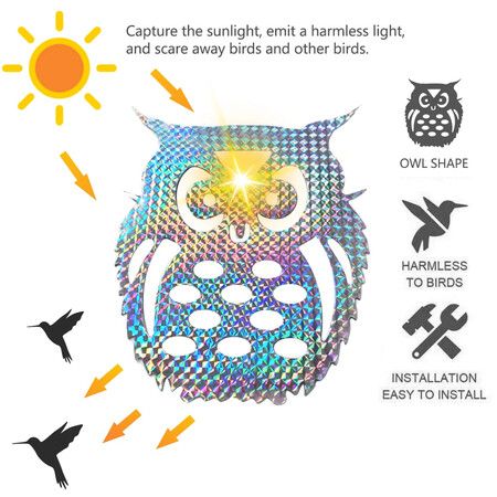 Owl Adhesive Anti Bird Reflective Sticker Flash Reflective Bird Scare Film Repeller Pigeon Repeller Tape Orchard Pest Control