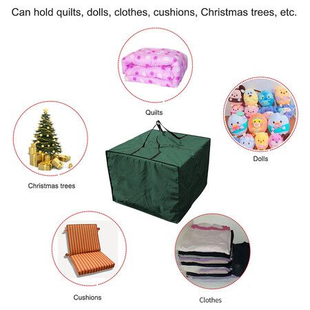 Cushion Storage Bag, Outdoor Patio Furniture Storage Bag with Zipper and Handles, Large Patio Furniture Storage Bag,81*81*61CM (Green)