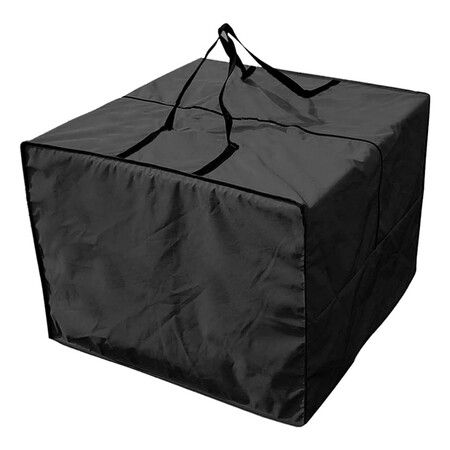 Cushion Storage Bag, Outdoor Patio Furniture Storage Bag with Zipper and Handles, Large Patio Furniture Storage Bag,81*81*61CM (Black)