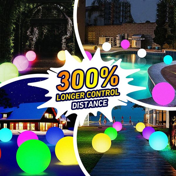 White Ball(1PCS)-LED Beach Ball with Remote Control-16 Colors Lights and 4 Light Modes,30M Control Distance,Outdoor Beach Party Games for Kids Adults