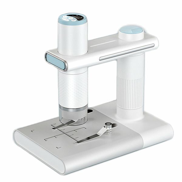 Wireless Digital Microscope 50-1000X Magnification HD 2MP WiFi USB Microscopes Camera with 8 Adjustable LED and Stand Color White