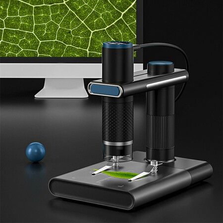 Wireless Digital Microscope 50-1000X Magnification HD 2MP WiFi USB Microscopes Camera with 8 Adjustable LED and Stand Color White