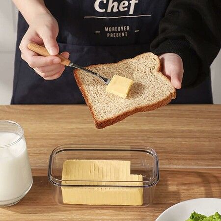 Butter Slicer Cutter, Stick Butter Container Dish with Lid for Fridge, Easy Cutting 4oz Sticks Butter