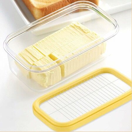 Butter Slicer Cutter, Stick Butter Container Dish with Lid for Fridge, Easy Cutting 4oz Sticks Butter