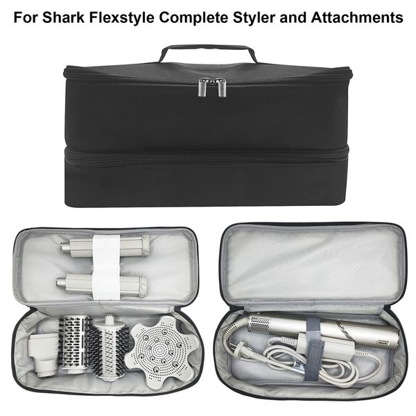 Double-Layer Carrying Case for Shark Flexstyle,Travel Case for Shark 430/440 Flexstyle,Portable Storage Case for Shark Flexstyle/Dyson Airwrap Styler and Attachments