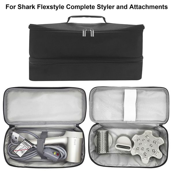 Double-Layer Carrying Case for Shark Flexstyle,Travel Case for Shark 430/440 Flexstyle,Portable Storage Case for Shark Flexstyle/Dyson Airwrap Styler and Attachments