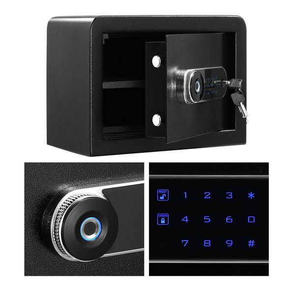 Digital Safe Security Box Electronic 16L Key Lock Fingerprint Steel Money Cash Deposit Jewellery Password Home Office