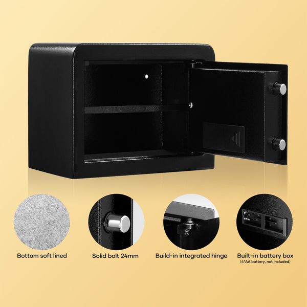 Digital Safe Security Box Electronic 16L Key Lock Fingerprint Steel Money Cash Deposit Jewellery Password Home Office