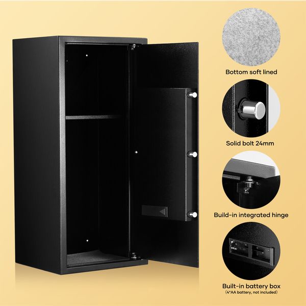 Security Box Digital Safe Electronic 60L Key Lock Fingerprint Steel Money Jewellery Deposit Cash Password Home Office