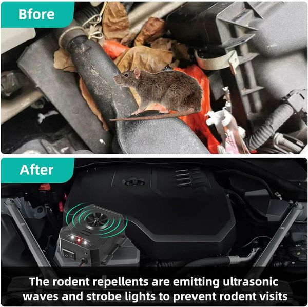 Under Hood Animal Repeller, Mouse Repellent for Car Engine Truck RV Warehouse Vehicle Protection 1Pcs