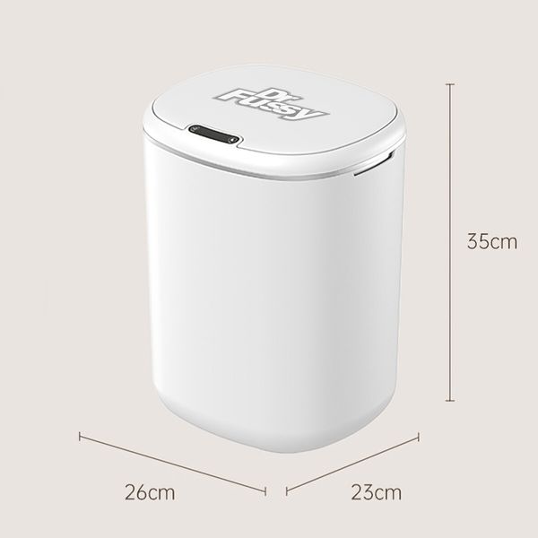 Smart Trash Bin 18L Sensor Rubbish Recycling Waste Bin Automatic Motion Toliet Basket Kitchen Garbage Can White