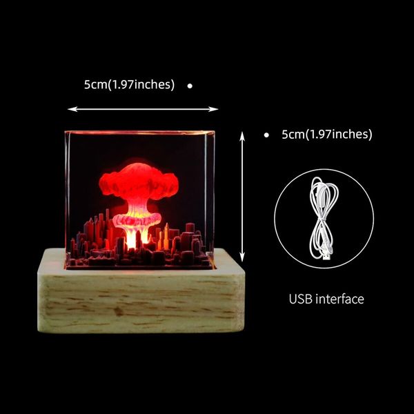 Mushroom Cloud Nuclear Explosion Lamp, Atomic Bomb Model Atmospheric Lamp,Children's Room As Well As Living Room Decoration, Creative Christmas Gifts For Friends