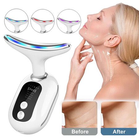 Facial Massager, Red Light Therapy for Face and Neck, Firming Wrinkle Removal Tool to Fade Lines and Wrinkles, Effectively Smooth Face and Neck