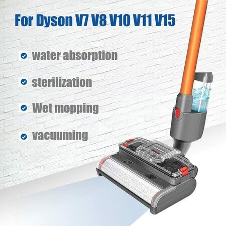 Wet and Dry Scrubbing Brushes for Dyson V15 V11 V10 V8 V7 Electric Broom Heads, Equipped with Cleaning and Sewage Tanks