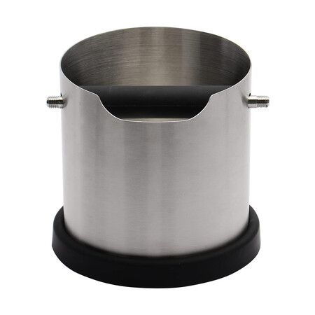 Coffee Knock Box, Capacity 1800ML Stainless Steel Espresso Grounds Container Waste Bin Coffee Tools (Silver)